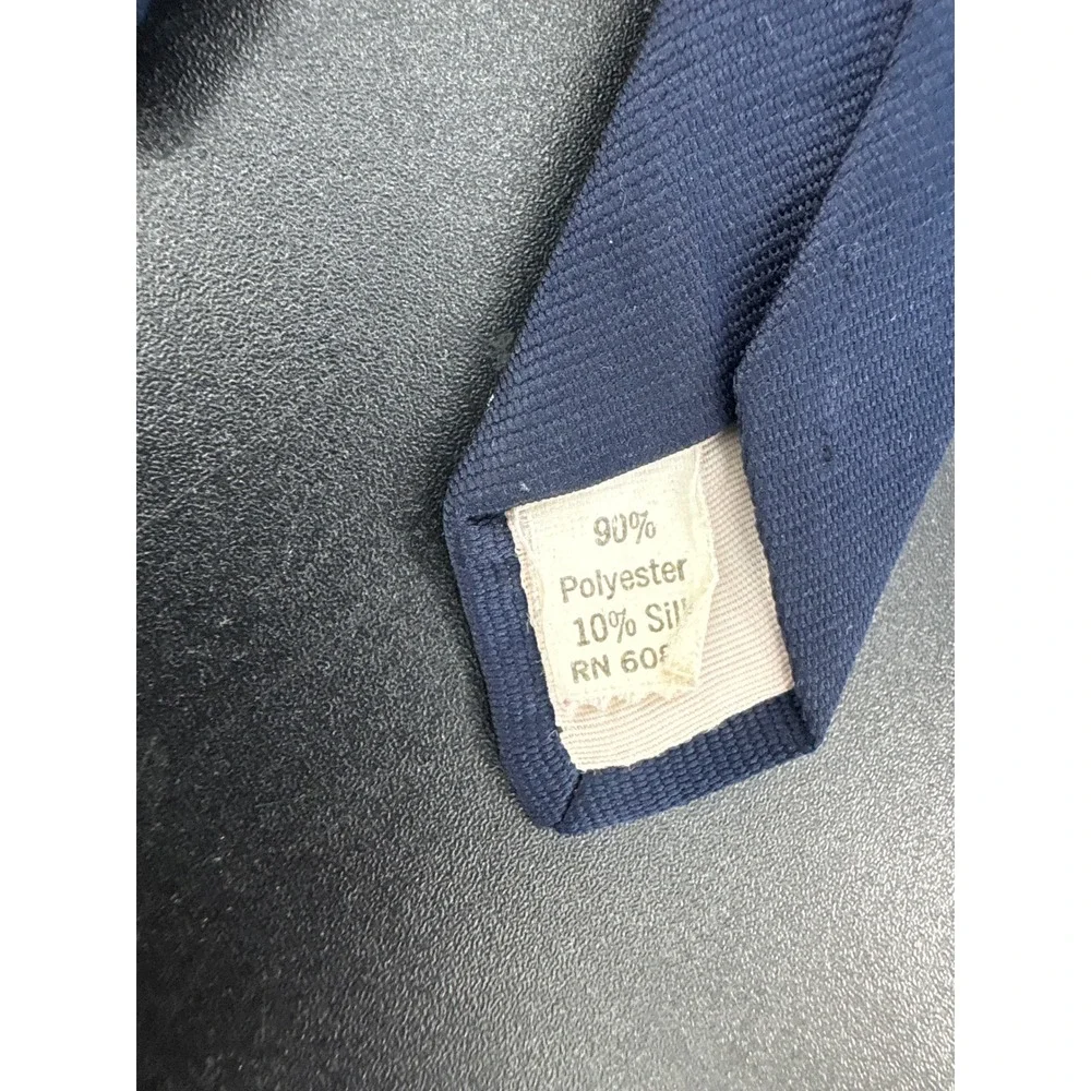 Creighton Mens Navy Blue French Horn Musical Instrument Silk Blend Necktie Tie